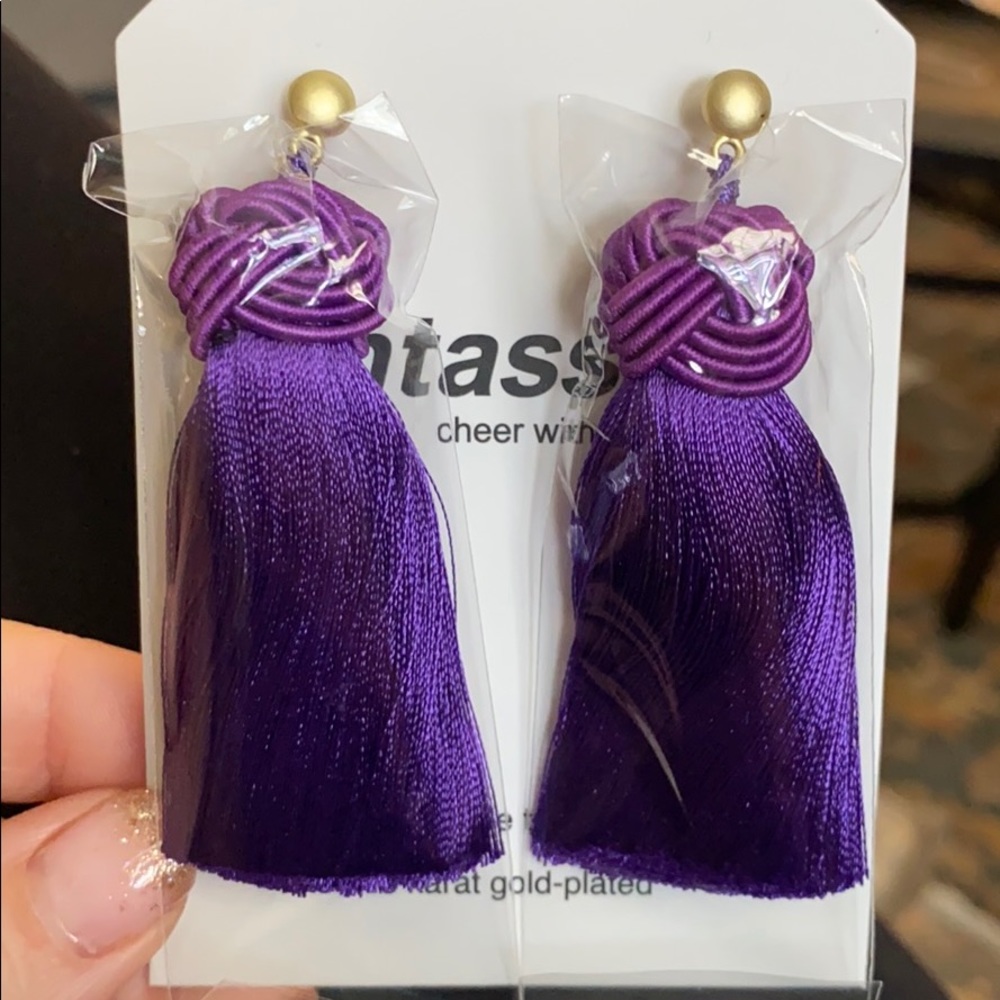 Hart Hagerty purple tassel earrings